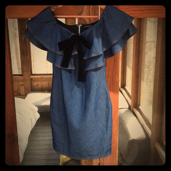 Denim Ruffled Mini - Picture 1 of 5